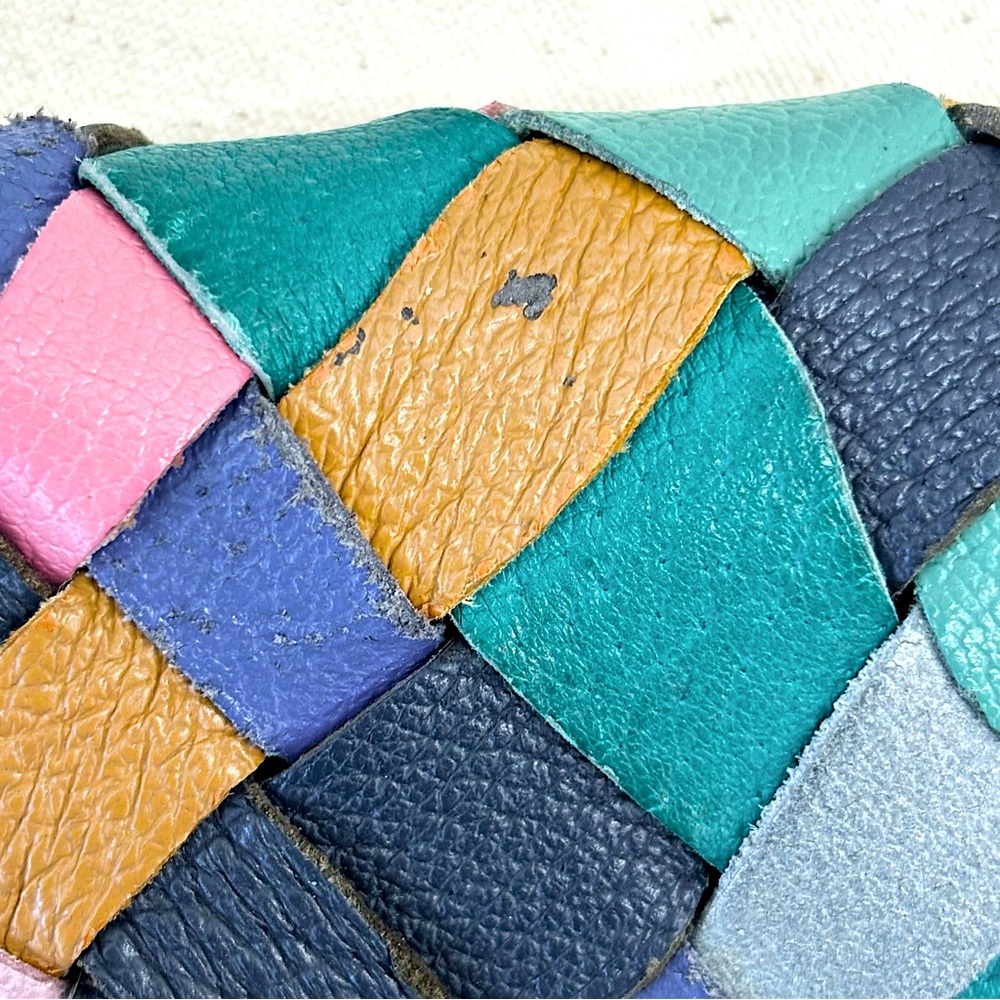 VINTAGE PIERO GUIDI Multicolor Woven Leather Purse Shoulder Bag - Picture 12 of 13